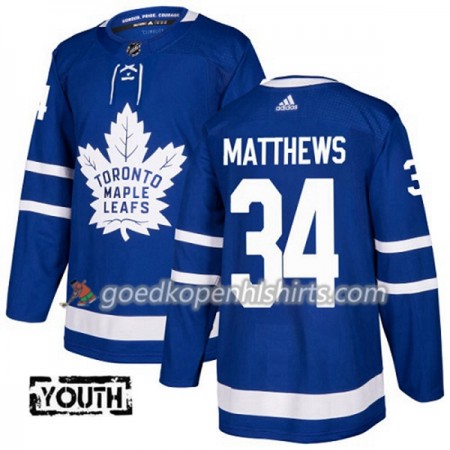Toronto Maple Leafs Auston Matthews 34 Adidas 2017-2018 Blauw Authentic Shirt - Kinderen